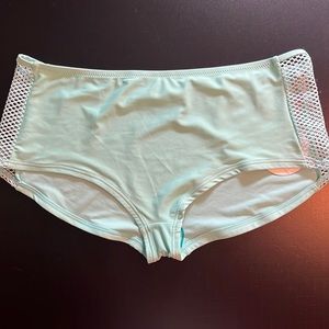 Profile Blush sea breeze mesh peekaboo panel sides hipster bikini bottom-NWT